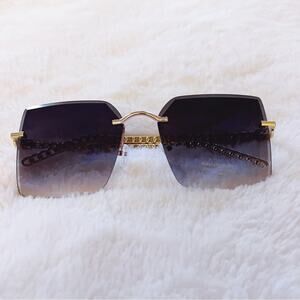 Skyla Blue Square Oversized Sunglasses